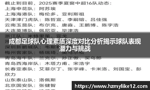 成都足球队心理素质深度对比分析揭示球队表现潜力与挑战